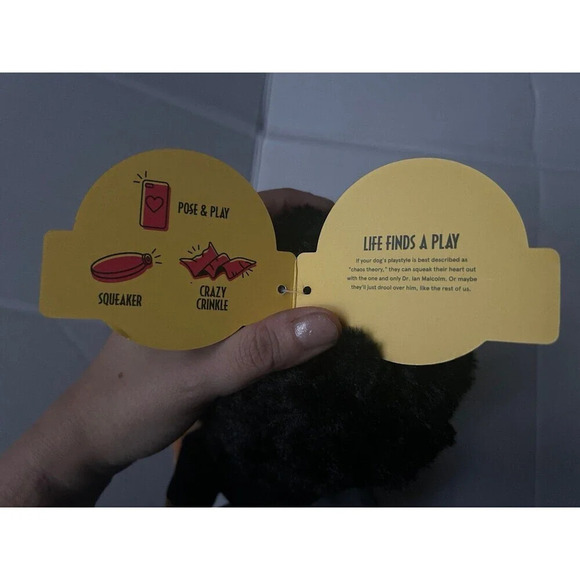 Bark Box M-L Life Finds A Play Ian Jurassic Park Dog Toy Squeaker stuffed soft - Picture 5 of 7